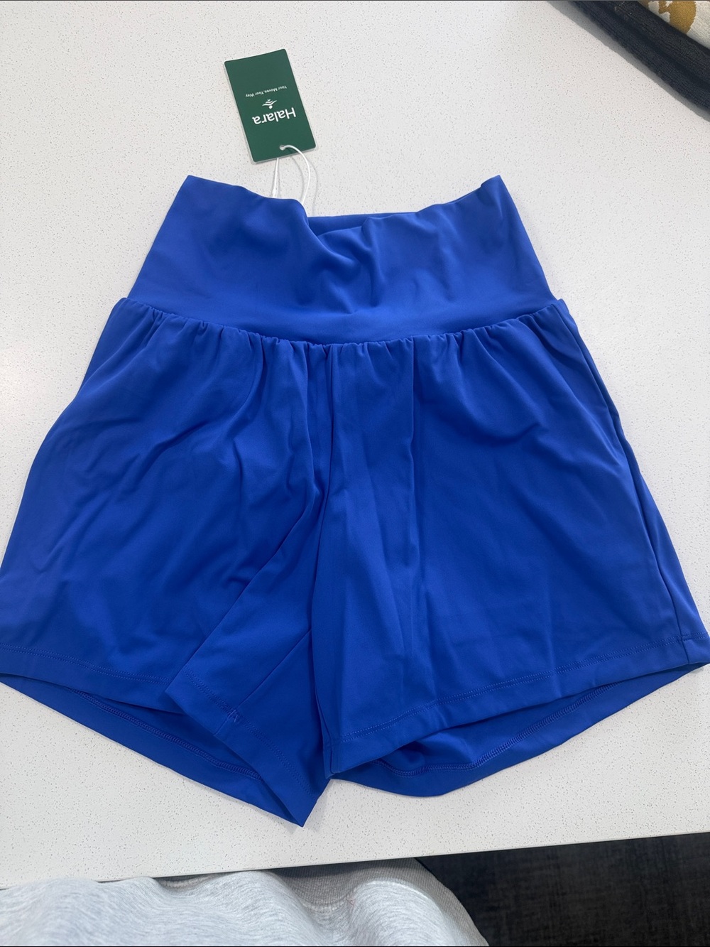 HALARA High-Waist Athletic Shorts in Royal Blue